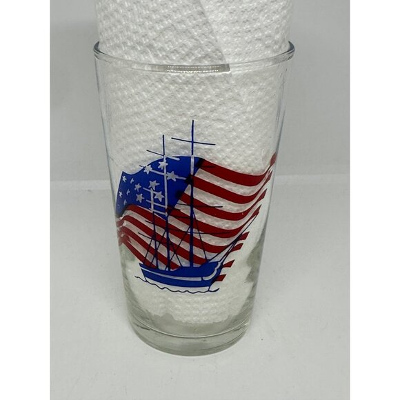 VTG Baltimore Fort McHenry & USS Constellation Souvenir Glass Tumbler Navy Ship - Picture 6 of 6